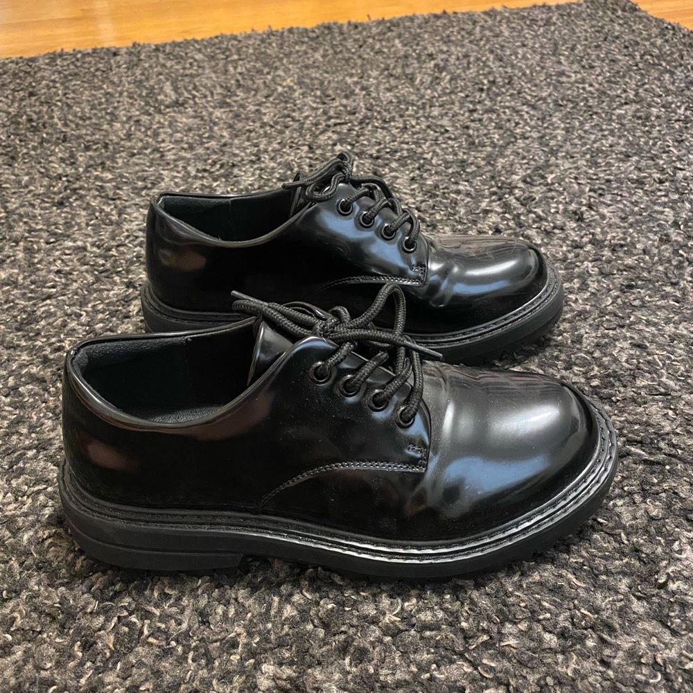 black loafers